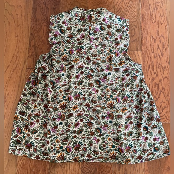 🖤 Anthropologie Maeve Darby Floral Print Sleeveless Blouse - Picture 7 of 7
